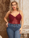 Wine Red Mesh & Lace Teddy – Underwired Bust, Eyelash Lace Detail, Open Crotch & Adjustable Straps - TeaseFashion