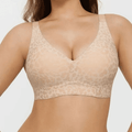 Yellow Jelly Bra Wireless Womens Comfortable Push up Bralettes Seamless Tshirts Deep V Back Closure Everyday Bras - TEASEFASHION